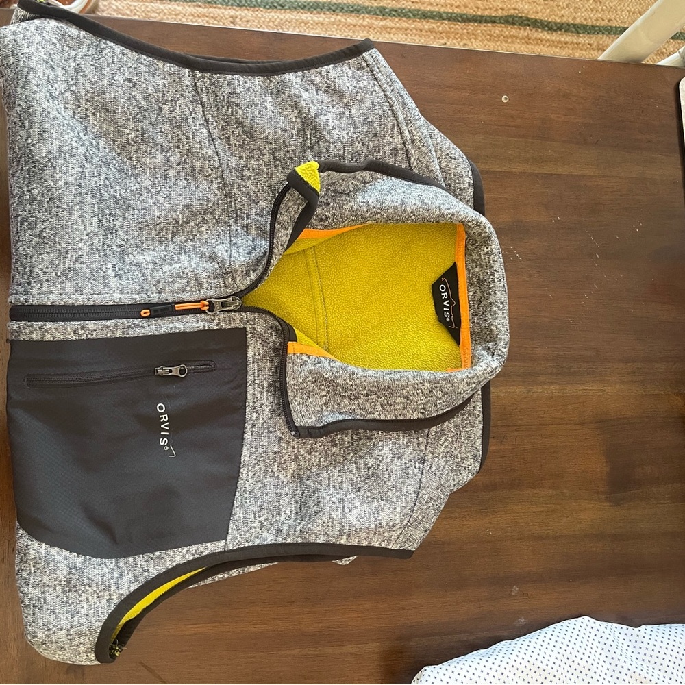 Orvis Gray and Yellow Vest